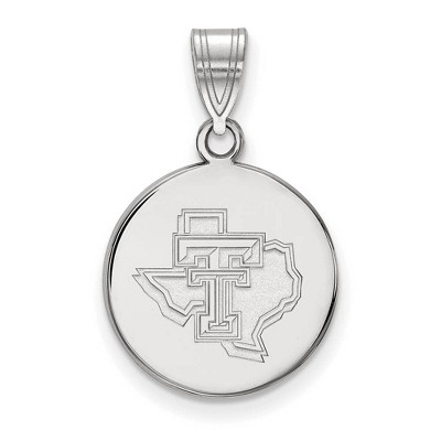 Black Bow Jewelry 10k White Gold Texas Tech Red Raiders NCAA Medium Pendant