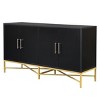 62" Modern Sideboard,Accent Cabinet with Metal Frame and Cross-Leg Base for Living Room,Entryway,Home Office-Baofuwish - 3 of 4