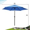 Costway 9Ft Outdoor Market Patio Table Umbrella Push Button Tilt Crank Lift Burgundy/Beige/Tan/Blue - image 3 of 4