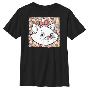 Boy's Aristocats Marie In A Bed Of Flowers Cuteness Stare T-Shirt - 1 of 4