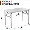 Worktable Workstation, Stainless Steel Prep Table Folding Table with Metal Adjusting Foot - 2 of 4