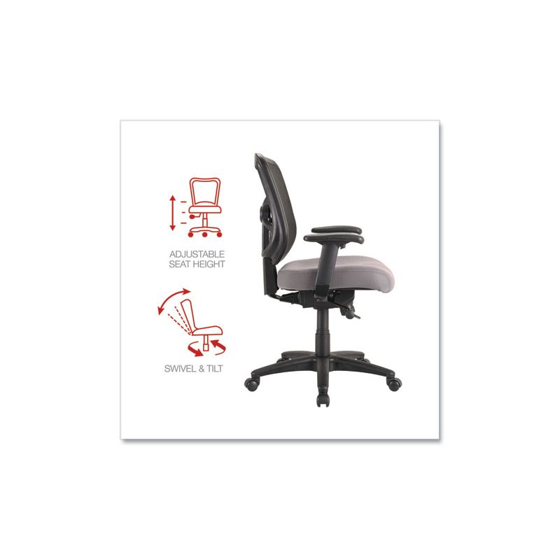 Alera Alera Elusion Series Mesh Mid-Back Swivel/Tilt Chair, Supports Up to 275 lb, 17.9" to 21.8" Seat Height, Gray Seat, 5 of 8