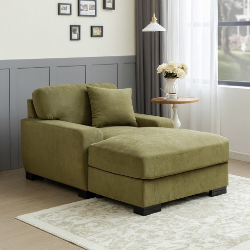 Linen chaise deals lounge chair