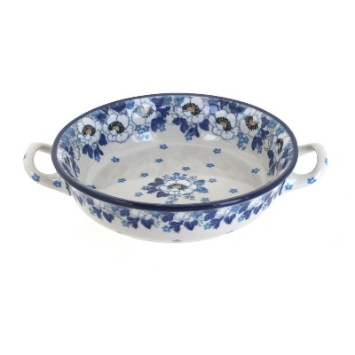 Ceramika Artystyczna Georgia Blue Muffin Pan Polish Pottery