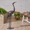 Gulches Elegant Crane Garden Decor - 39"/43" Shiny Copper Statues - 2 of 4