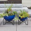 ACHLA Designs 16" Wide Planter Bowl Galvanized Steel with Black Wrought Iron Jane Plant Stand French Blue: Weather-Resistant, No Assembly Required - image 4 of 4