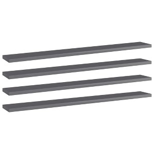 vidaXL Bookshelf Boards 4 pcs High Gloss Gray 31.5"x3.9"x0.6" Engineered Wood - 1 of 4