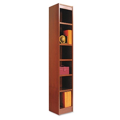 Alera Narrow Profile Bookcase Wood Veneer Six-Shelf 12w x 72h Medium Cherry BCS67212MC