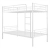 RISOKEYS Twin Over Twin Metal Bunk Bed, Twin Bunk Bed Frame with Ladder and Guardrails, Split Into 2 Beds - White - 4 of 4