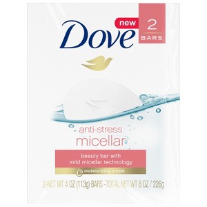 Dove Beauty Bar Micellar Anti-Stress, 4 oz, 2 Bar - 1 of 3