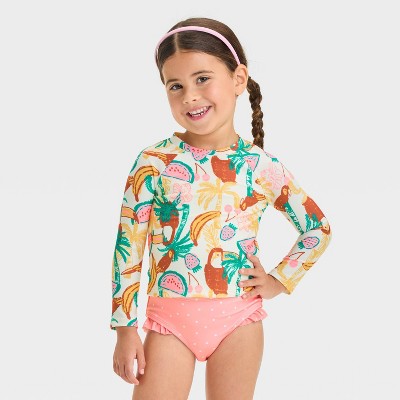 Toddler Girls' Long Sleeve Rash Guard Tankini Set - Cat & Jack™