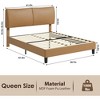 Upholstered Queen Bed Frame with Faux Leather Headboard, Adjustable Platform Design, Wooden Slats Support, Mattress Foundation, Easy Assembly. - 2 of 4