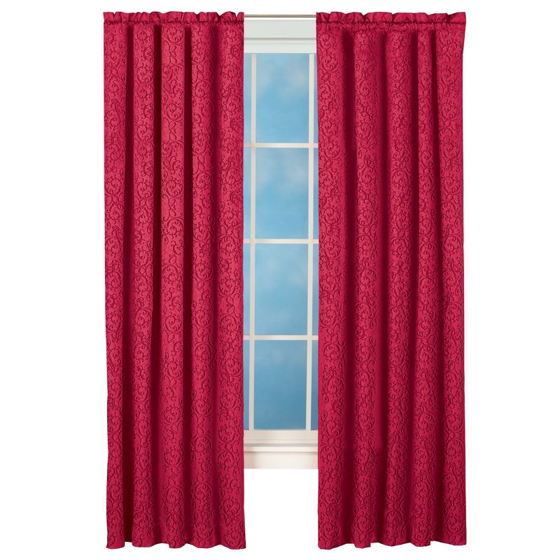 Collections Etc Scroll Insulated Sheen Curtain Panel, Single Panel,, 1 of 4