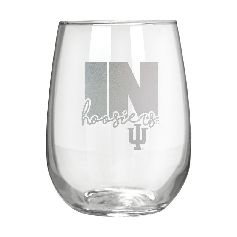 NCAA Indiana Hoosiers The Vino Stemless 17oz Wine Glass - Clear, 1 of 2