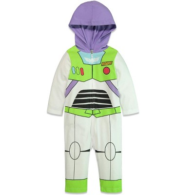Disney Pixar Toy Story Buzz Lightyear Toddler Boys Hooded Costume Coverall White 