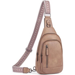 Leather Crossbody Bag for Women & Men, Adjustable Sling Backpack Purse, Multipurpose Daypack - 1 of 4