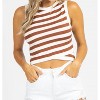 Women's STRIPED WRAP FRONT TANK - dee elly - 2 of 4