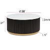 Kumasinova Modern Round Coffee Table( Set),End Table with Marble-Style Top and Gold Base,Side Table with Casters,Coffee Tables for Living Room - 2 of 4