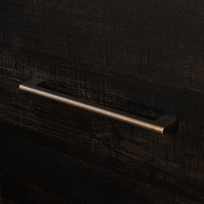 Rubbed Black 53'' Wood Office Desk with Drawer and Filing Cabinet