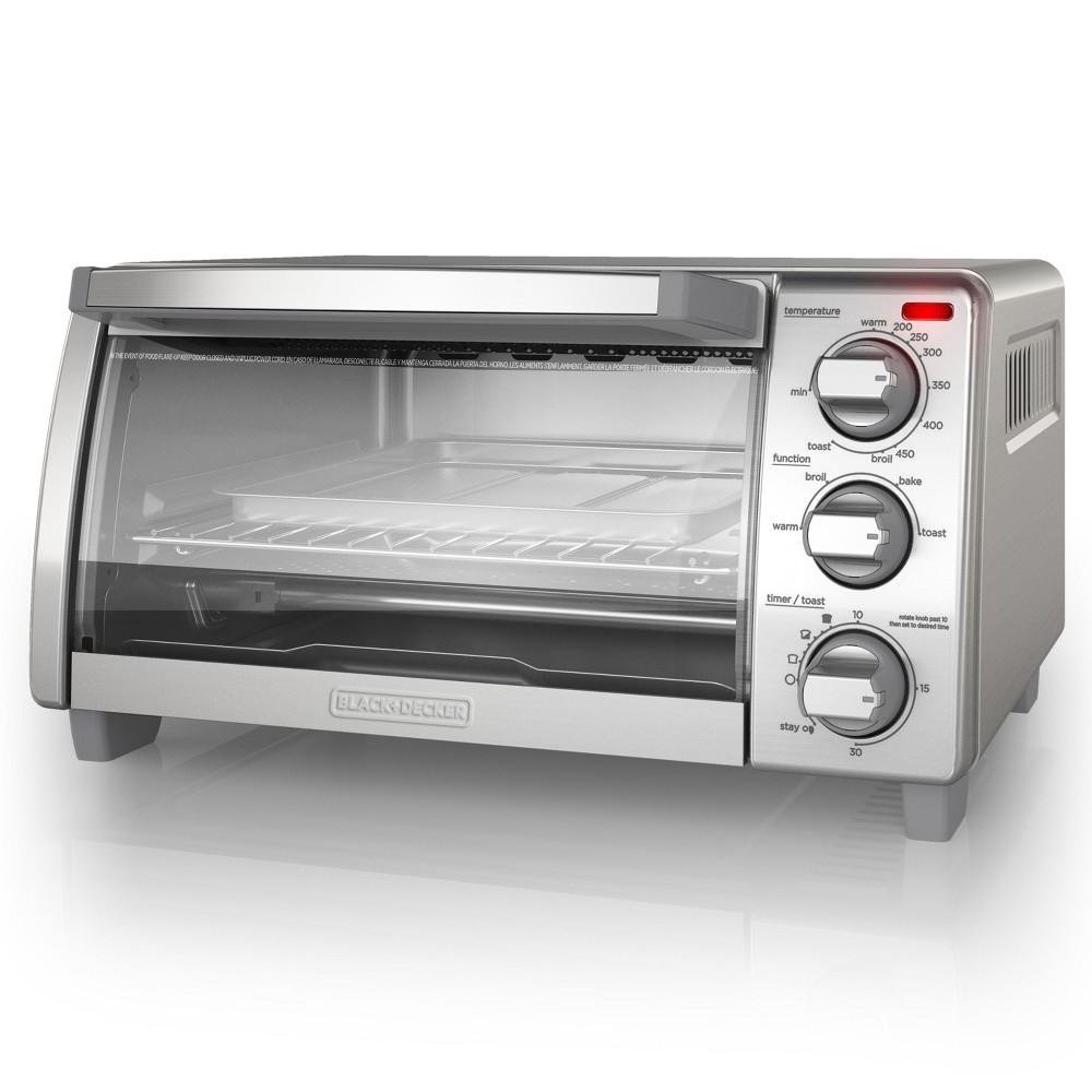 BLACK+DECKER 4 Slice Natural Convection Toaster Oven - Stainless Steel TO1745SSG