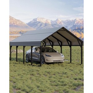 Heavy-Duty Metal Carport for All-Weather Protection. Fits Full-Size Pickups, SUVs, Boats - 1 of 4