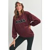 Hello Miz Women's Velvet Mama Crewneck Maternity Sweater Top - 3 of 4