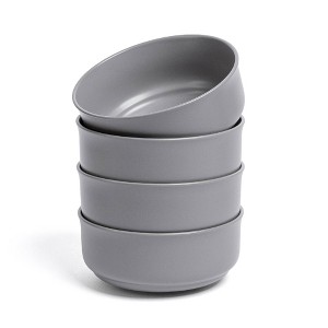 over&back Set of 4 26oz Rimmed Hand-Finished Stoneware Cereal Bowls Semi-Matte - 1 of 4