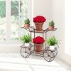 Sorbus Garden Cart Stand & Flower Pot Plant Holder Display Rack, 6 Tiers- Perfect for Home, Garden, Patio (Bronze) - 4 of 4