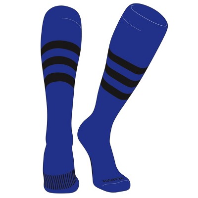 PEAR SOX Striped OTC Baseball, Softball, Football Socks (A) Royal, Black