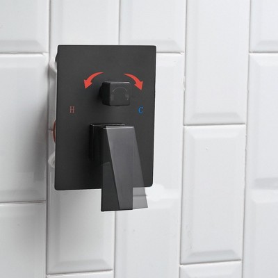 Matte Black 12-Inch Stainless Steel Rain Shower System with Handheld