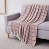 Southshore Fine Living Agadir Collection 100% Cotton Bed Blanket hearing bone stripe pattern - 3 of 4