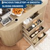 47" Sideboard Buffet Cabinet, Wooden Coffee Bar Cabinet with 4 Drawers & Sliding Doors, Entryway Console Table, Accent Storage Cabinet - 4 of 4