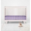 Bacati - Ikat Purple Leopard Muslin 100 percent Cotton Universal Baby US Standard Crib or Toddler Bed Fitted Sheet - 4 of 4