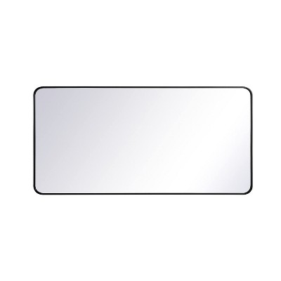 Elegant Lighting Soft corner metal rectangular mirror 30x60 inch in Black