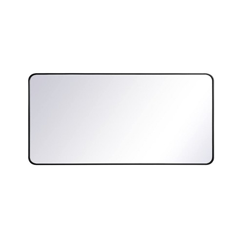 Elegant Lighting Soft corner metal rectangular mirror 30x60 inch in Black - image 1 of 4