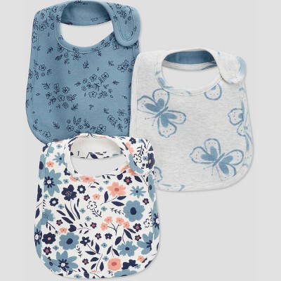 Image of Carter's Just One You® Baby Girls' Floral Bib - Navy