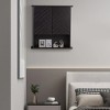 Wood Wall Mounted Bathroom Storage Cabinet with Adjustable Shelf and Towel Bar, Black - 4 of 4