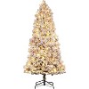Artificial Christmas Tree with White Lights & Foldabe Metal Stand, Flocked Christmas Pine Trees for Home, Holiday Decoration - 4 of 4