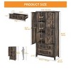 Kitchen Pantry Cabinet, Tall Freestanding Cupboard, 64.5" Tall Storage Cabinet With Adjustable Shelves, With Barn Doors & 2 Drawers - 3 of 4