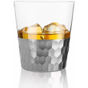 Slickblue Handblown Silver Foil Drinking Glasses - Set of 6, 10 oz & 12 oz Options - 1 of 2