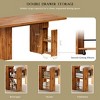 WOWLIVE Farmhouse Wood Dining Table for 6-8 People, 70.8" Large Rectangle Kitchen Table with 2 Storage Drawers, Executive Desk for Home Office - 4 of 4