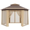 Outdoor Patio Gazebo 13'x13' with Expansion Bolts, Heavy Duty Party Tent & Shelter with 6 Zippered Mesh Netting  for Backyard - 3 of 4