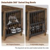 Gikpal Dog Crate Furniture with 2 Adjustable Dog Bowls, Dog Cage Furniture, Dog Kennel Indoor with Lockable Door, Chew-Proof Design, Pet Carrier House - 3 of 4