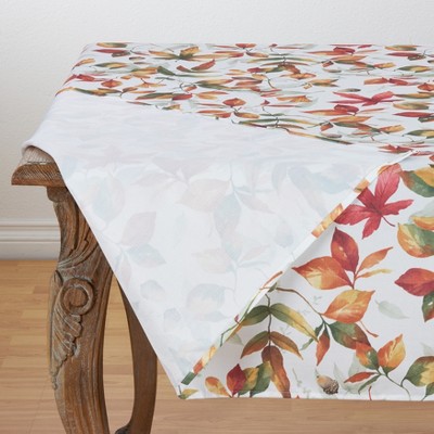 Autumn Leaf Patterned Polyester Tablecloth, 19x16 in