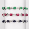 Ross-Simons 9.10 ct. t.w. Sapphire Bracelet With Diamond Accents in Sterling Silver - 4 of 4