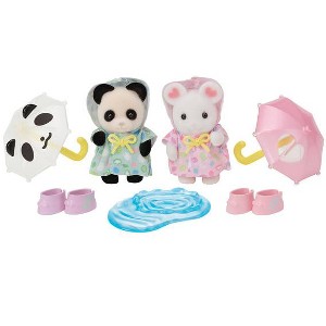 Calico Critters Nursery Friends Rainy Day Duo, Set of 2 Collectible Doll Figures with Accessories - 1 of 4