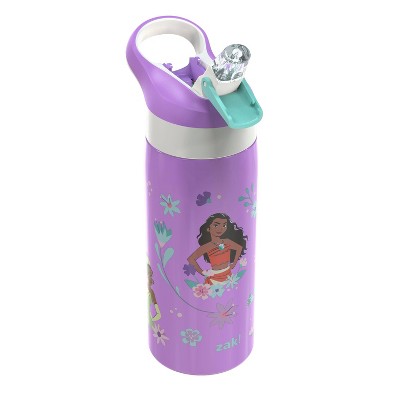 Zak Designs 19oz Princess Stainless Steel Double Wall Vacuum Riverside Water Bottle Purple MISSING STRAW