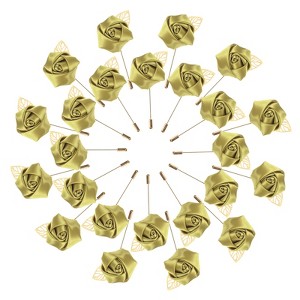 Unique Bargains Ribbon Alloy Outdoor Wedding Rose Flower Lapel Pin 48 Pcs - 1 of 4