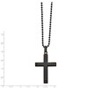 Black Bow Jewelry Men's Black Plated Stainless Steel & Tiger Eye Cross Necklace, 22 Inch - 2 of 4