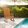 VINGLI Heavy Duty 600 LBS Outdoor Wooden Rocking Chair with Higher Backrest,Patio Rocking Chair with Ergonomic Design, Teak - 2 of 4